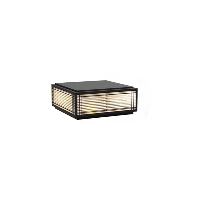Traditional Chinese Square Aluminum Glass 1-Light Post Head Light For Garden | Kalsten
