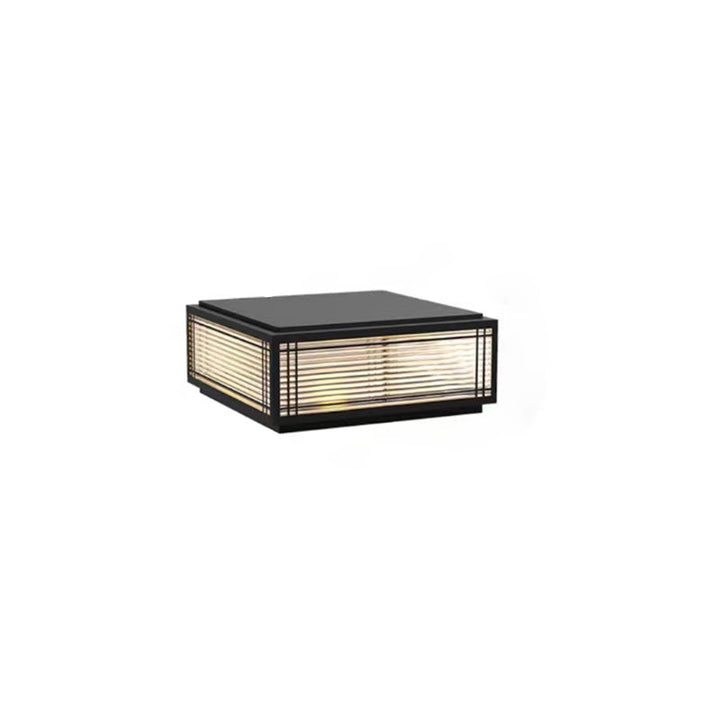 Traditional Chinese Square Aluminum Glass 1-Light Post Head Light For Garden | Kalsten