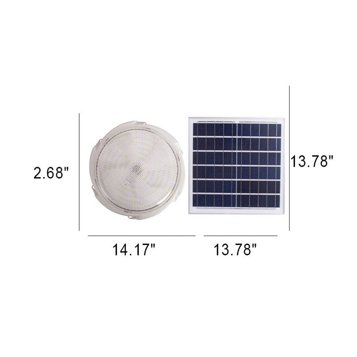 Modern Round Solar LED Remote Control Outdoor Indoor Flush Mount Lighting | Kalsten