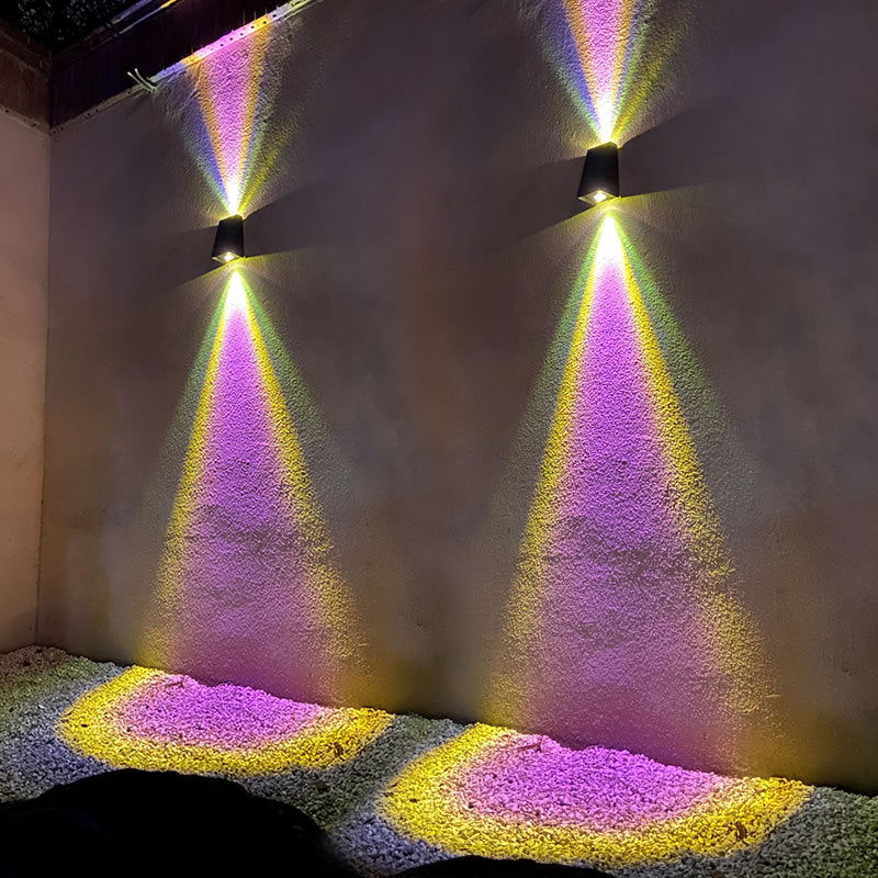 Simple Solar Trapezoid Outdoor Waterproof Up and Down Lights LED Wall Sconce Lamp | Kalsten