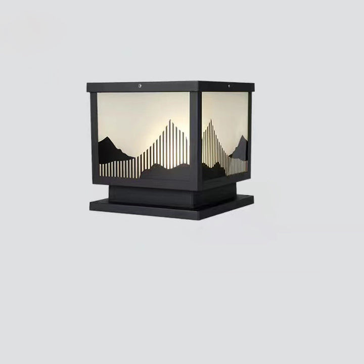 Traditional Chinese Aluminum Glass Square LED Waterproof Solar Landscape Light For Outdoor Patio | Kalsten