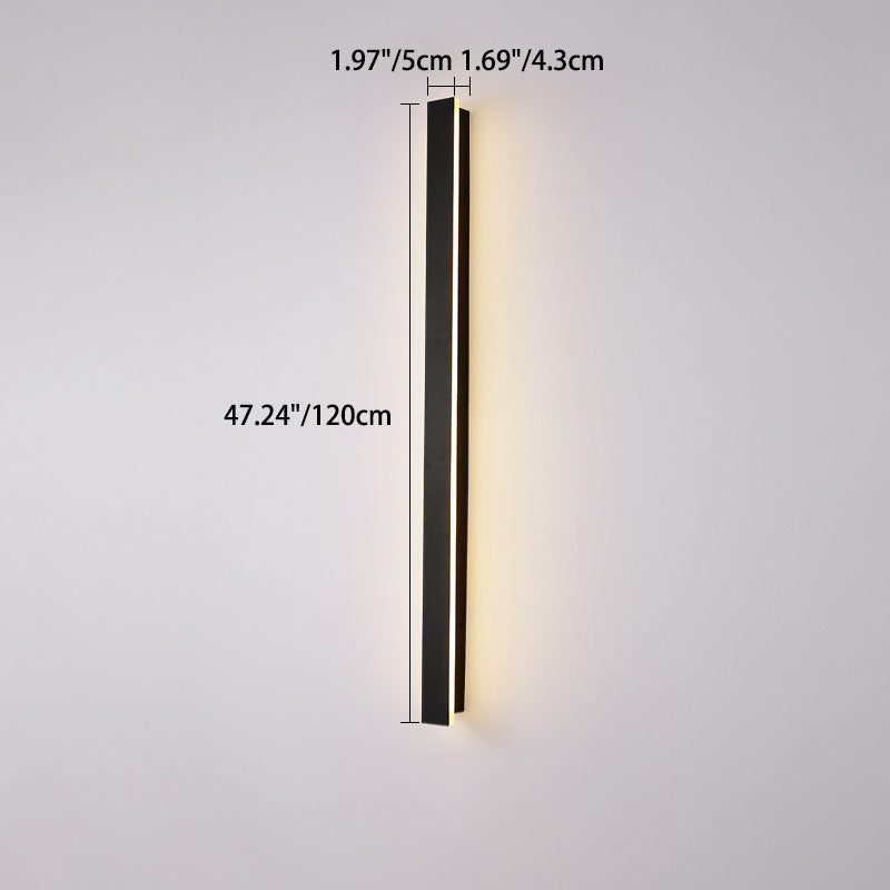 Modern Minimalist Long Rectangular Aluminum Acrylic LED Wall Sconce Lamp For Garden | Kalsten