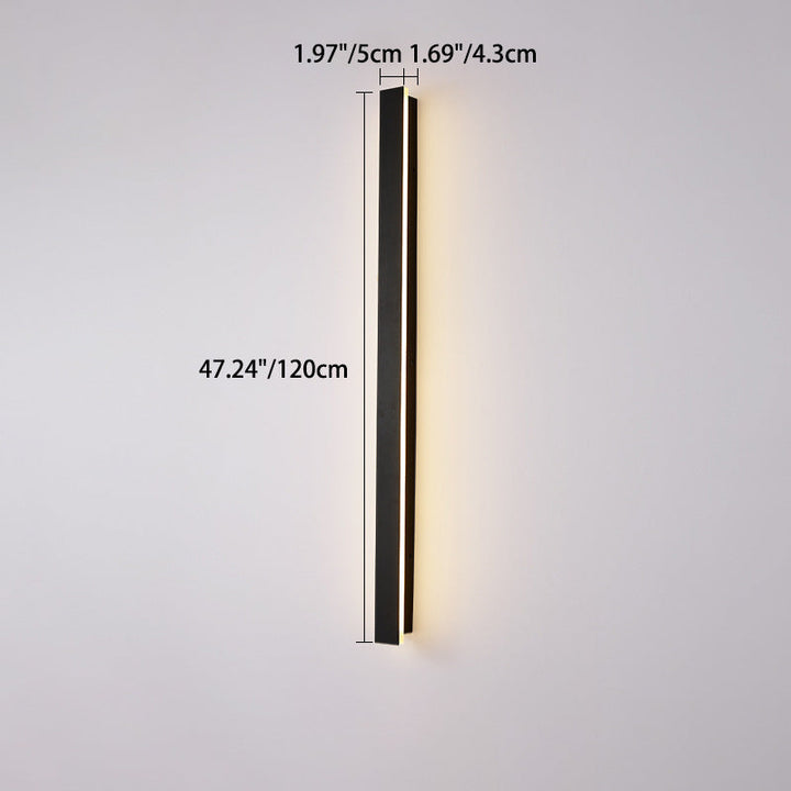 Modern Minimalist Long Rectangular Aluminum Acrylic LED Wall Sconce Lamp For Garden | Kalsten