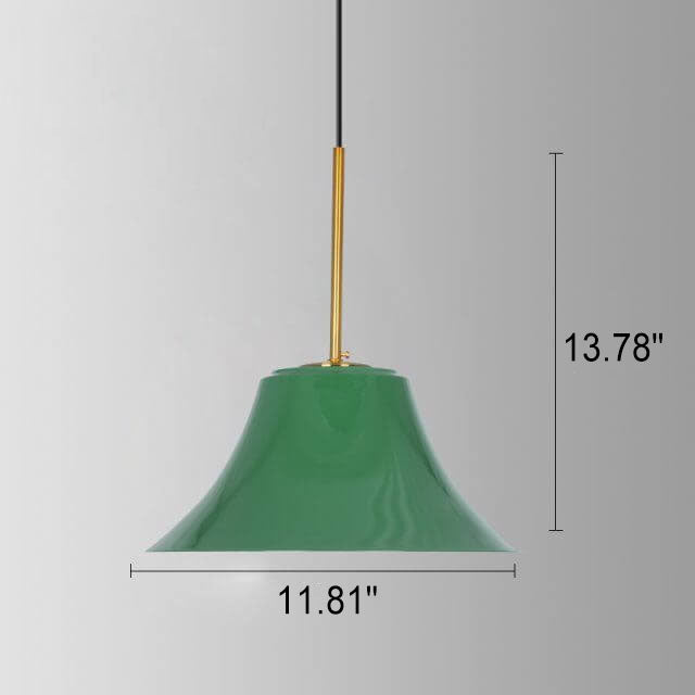 Kalsten | RetroDome Industrial Vintage Pendant Light | Green Iron Dome Design | Single Light | Rustic Ceiling Lighting