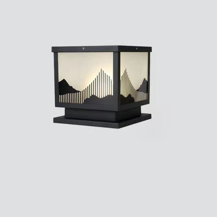 Traditional Chinese Aluminum Glass Square LED Waterproof Solar Landscape Light For Outdoor Patio | Kalsten