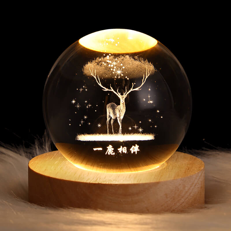 Creative Decorative Star System Crystal Ball USB LED Night Light Table Lamp | Kalsten