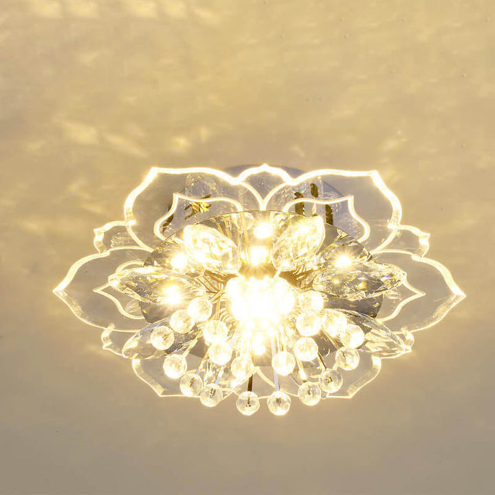 GlowPetal LED Crystal Ceiling Lamp – Flower-Shaped Modern Decor