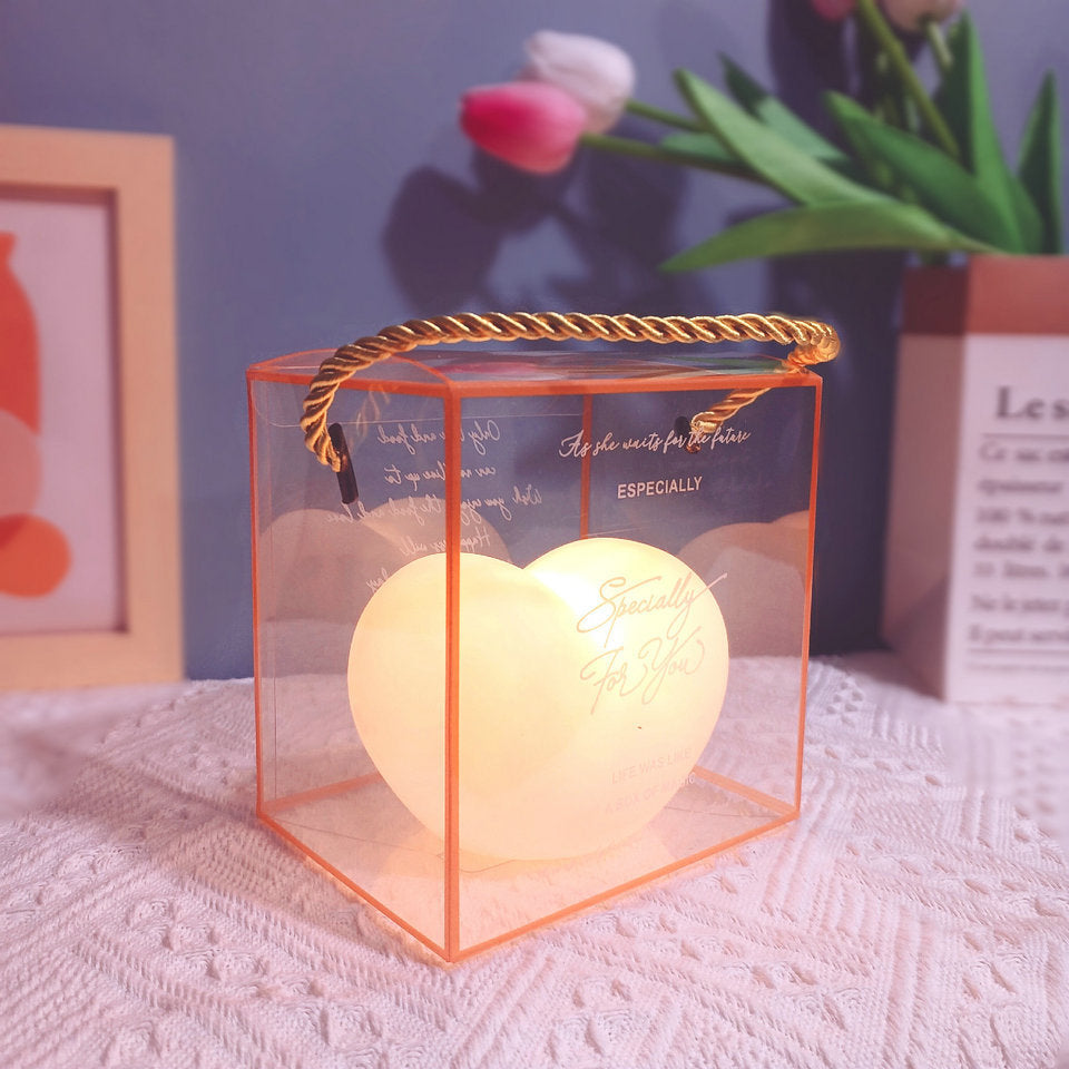 LuvSphere Silicone LED Night Light | Heart-Shaped Design | Table Lamp | Warm Mood Light | Decorative | Kalsten