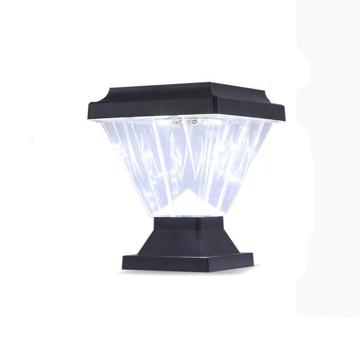 Modern Black Solar Die-Cast Aluminum Glass Outdoor Patio Waterproof Column Head Light | Kalsten