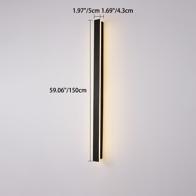 Modern Minimalist Long Rectangular Aluminum Acrylic LED Wall Sconce Lamp For Garden | Kalsten