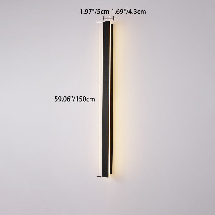 Modern Minimalist Long Rectangular Aluminum Acrylic LED Wall Sconce Lamp For Garden | Kalsten