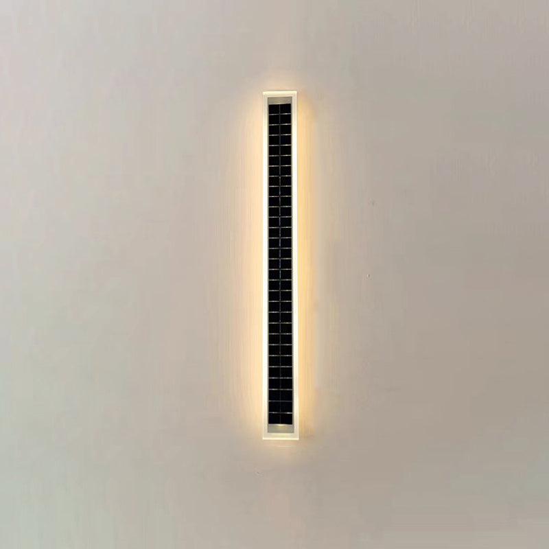 Minimalist Outdoor Solar Rectangular Strip Waterproof Patio LED Wall Sconce Lamp | Kalsten
