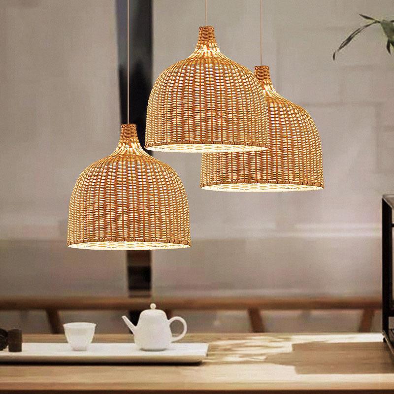 Bamboo Rattan Basket Pendant Light For Kitchen | Kalsten