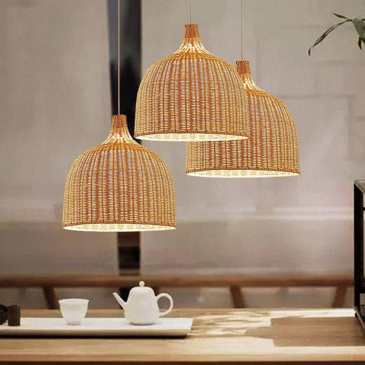 Bamboo Rattan Basket Pendant Light For Kitchen | Kalsten