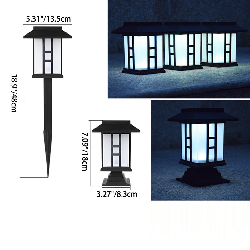 Traditional European Waterproof Solar ABS PC Plastic Rectangular LED Landscape Lighting For Garden | Kalsten