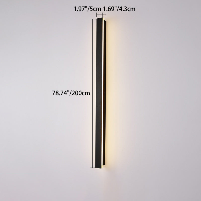 Modern Minimalist Long Rectangular Aluminum Acrylic LED Wall Sconce Lamp For Garden | Kalsten