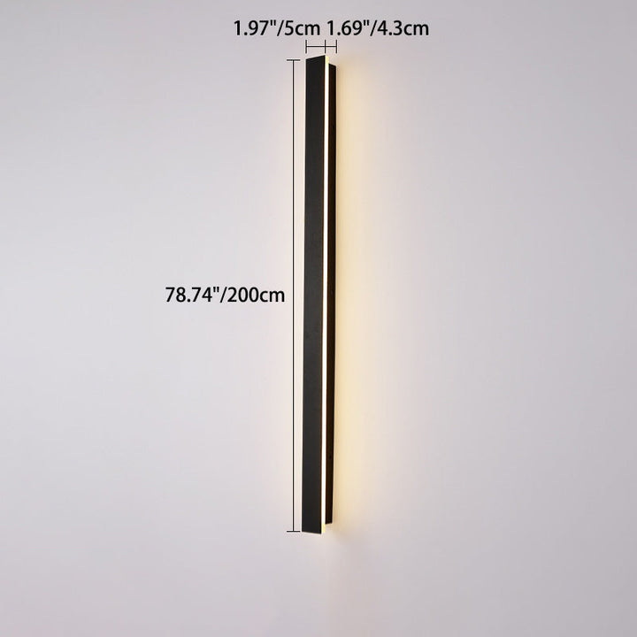Modern Minimalist Long Rectangular Aluminum Acrylic LED Wall Sconce Lamp For Garden | Kalsten