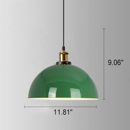 Skanto Skanto | RetroDome Industrial Vintage Pendant Lamp | Green Iron Dome Design | Single Light | Rustic Ceiling Lighting