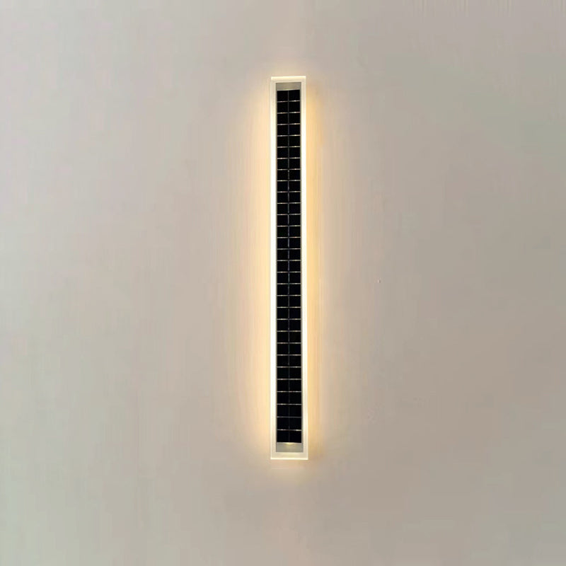Minimalist Outdoor Solar Rectangular Strip Waterproof Patio LED Wall Sconce Lamp | Kalsten