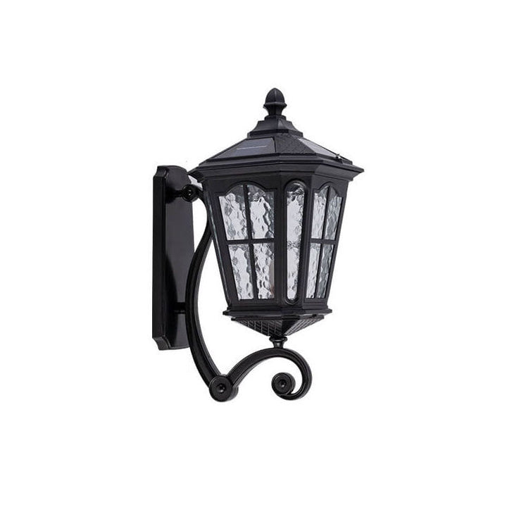 European Solar Outdoor Lantern Aluminum Glass Waterproof 1-Light Wall Sconce Lamp | Kalsten