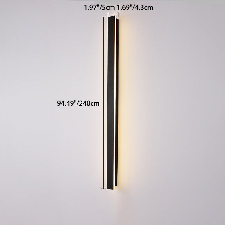 Modern Minimalist Long Rectangular Aluminum Acrylic LED Wall Sconce Lamp For Garden | Kalsten