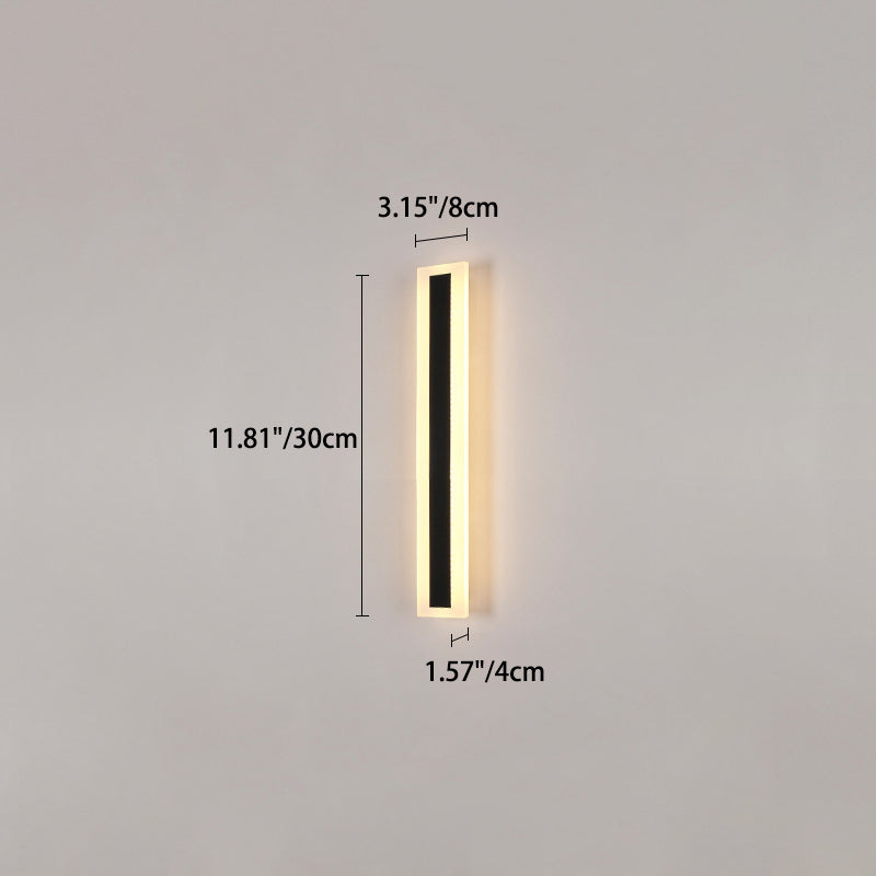 Modern Minimalist Long Rectangular Aluminum Acrylic LED Wall Sconce Lamp For Garden | Kalsten