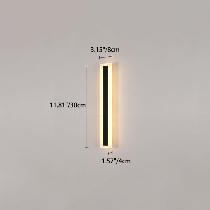 Modern Minimalist Long Rectangular Aluminum Acrylic LED Wall Sconce Lamp For Garden | Kalsten