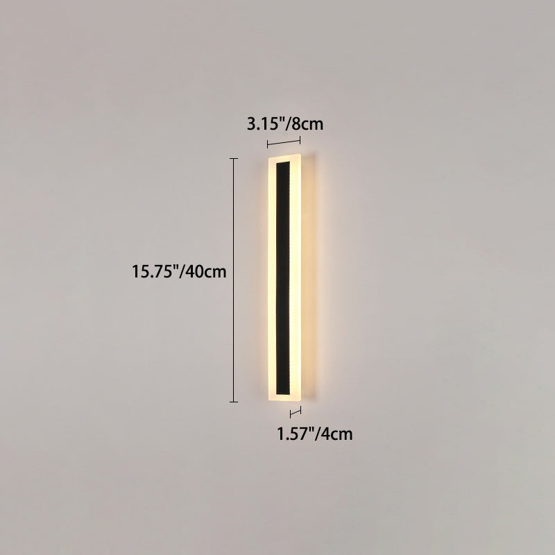 Modern Minimalist Long Rectangular Aluminum Acrylic LED Wall Sconce Lamp For Garden | Kalsten