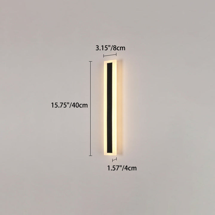 Modern Minimalist Long Rectangular Aluminum Acrylic LED Wall Sconce Lamp For Garden | Kalsten
