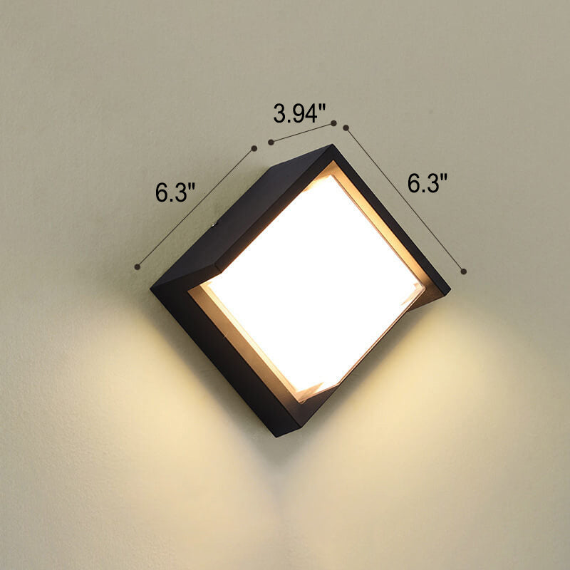 Modern Creative Geometry Aluminum Outdoor Waterproof LED Wall Sconce Lamp | Kalsten