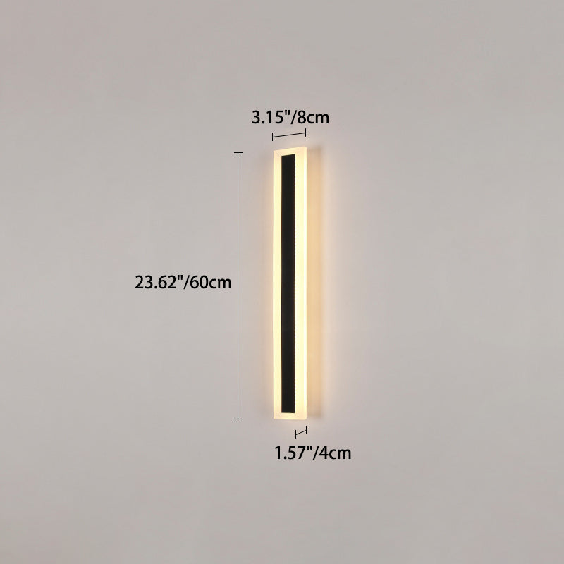 Modern Minimalist Long Rectangular Aluminum Acrylic LED Wall Sconce Lamp For Garden | Kalsten