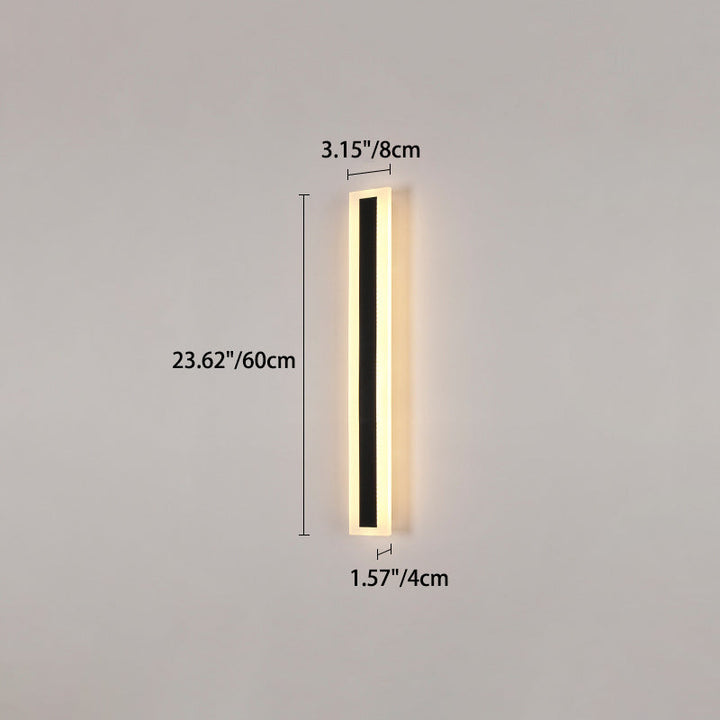 Modern Minimalist Long Rectangular Aluminum Acrylic LED Wall Sconce Lamp For Garden | Kalsten