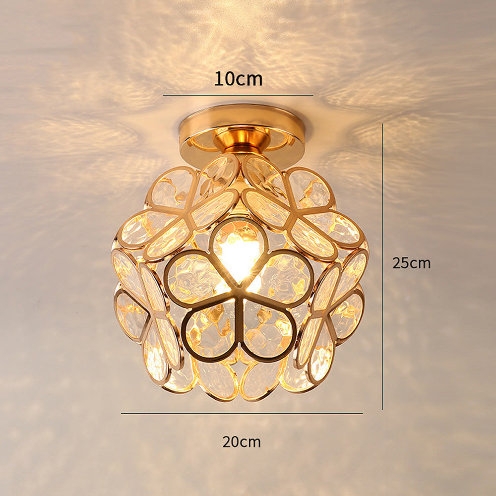 Artistic Glass Ceiling Lamp with Floral Pattern - FlowerHall | Kalsten