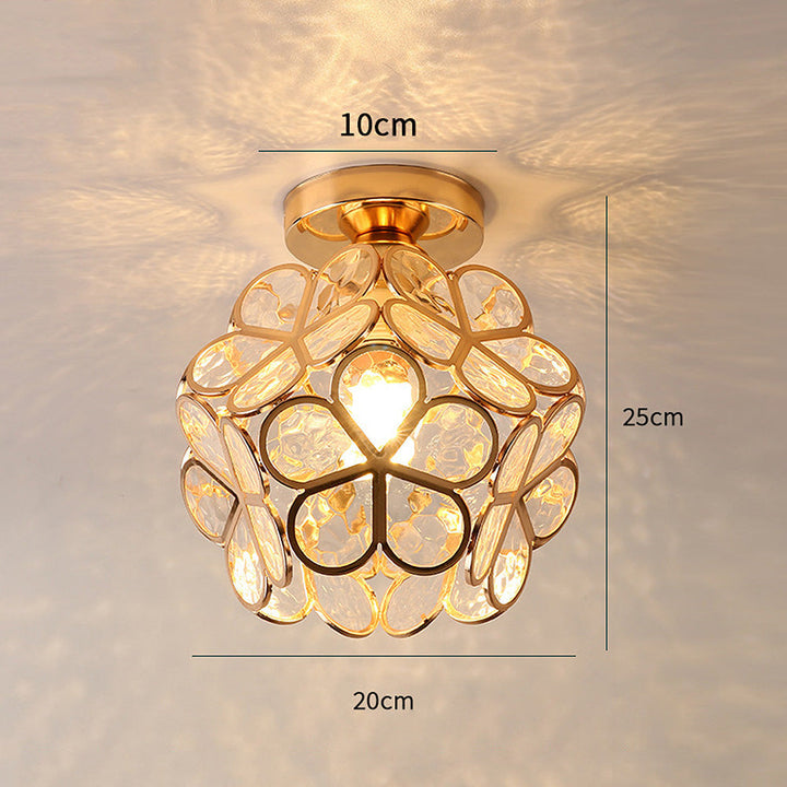 Artistic Glass Ceiling Lamp with Floral Pattern - FlowerHall | Kalsten