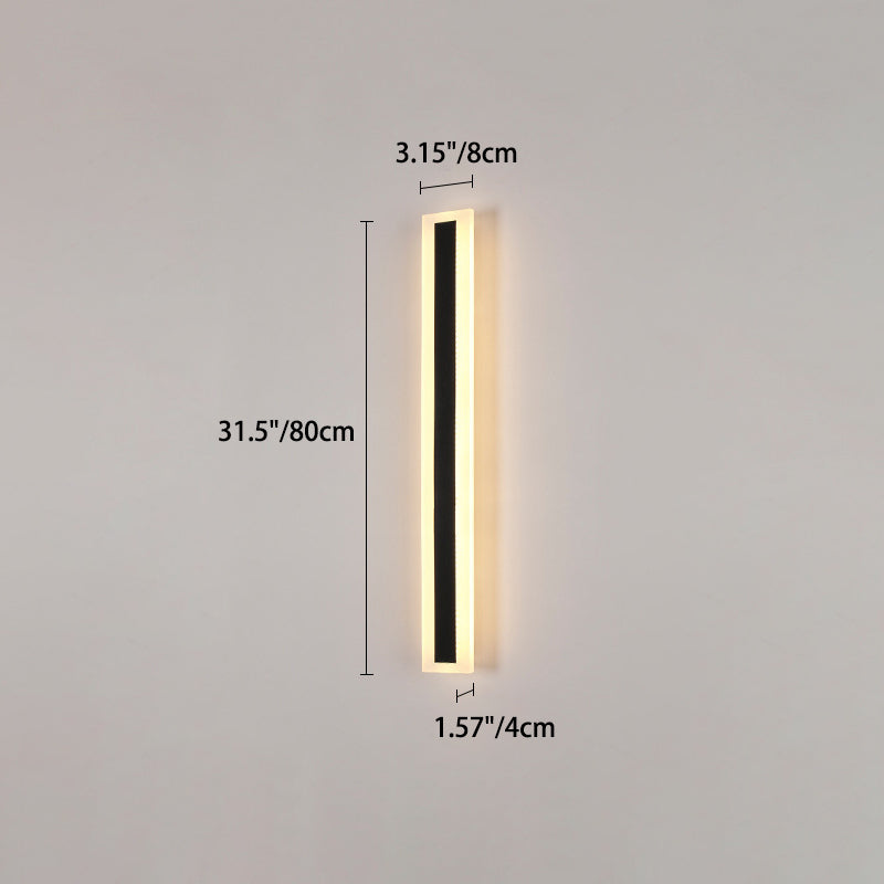 Modern Minimalist Long Rectangular Aluminum Acrylic LED Wall Sconce Lamp For Garden | Kalsten