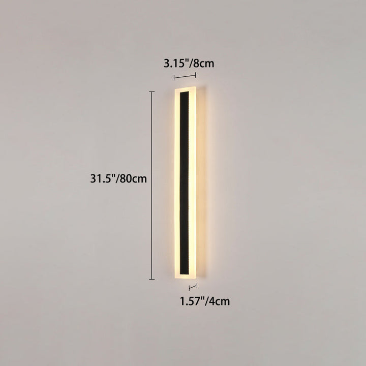 Modern Minimalist Long Rectangular Aluminum Acrylic LED Wall Sconce Lamp For Garden | Kalsten