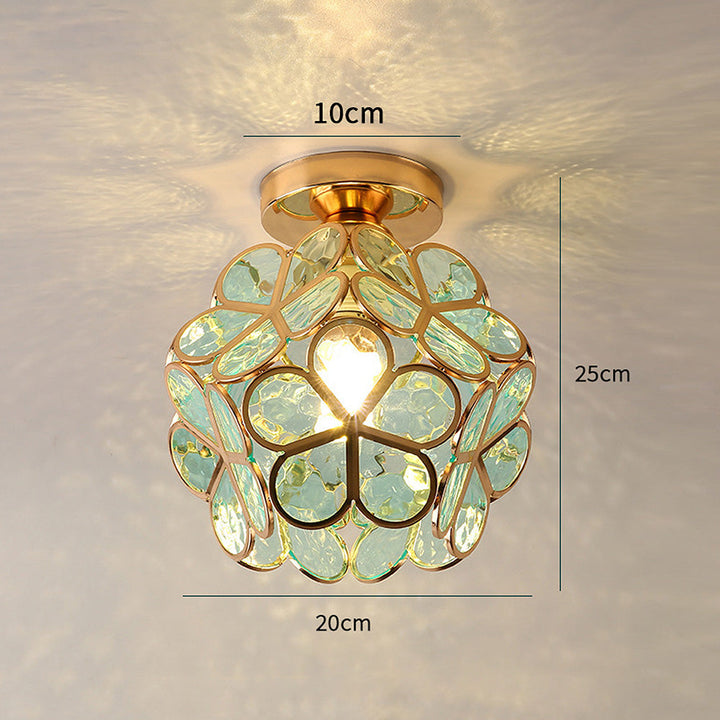 Artistic Glass Ceiling Lamp with Floral Pattern - FlowerHall | Kalsten