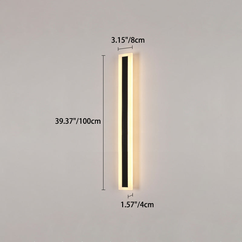 Modern Minimalist Long Rectangular Aluminum Acrylic LED Wall Sconce Lamp For Garden | Kalsten