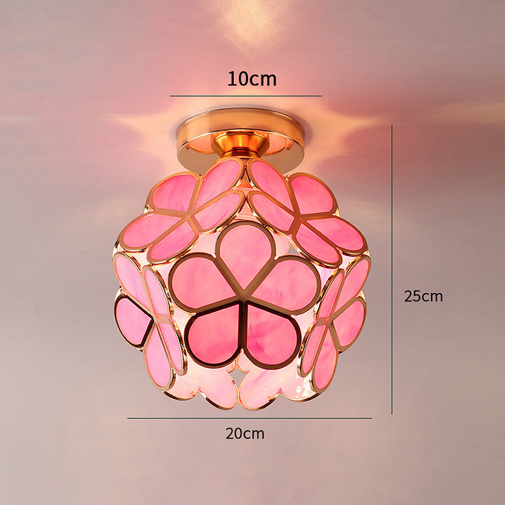 Artistic Glass Ceiling Lamp with Floral Pattern - FlowerHall | Kalsten