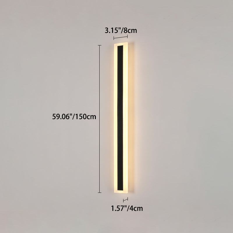 Modern Minimalist Long Rectangular Aluminum Acrylic LED Wall Sconce Lamp For Garden | Kalsten