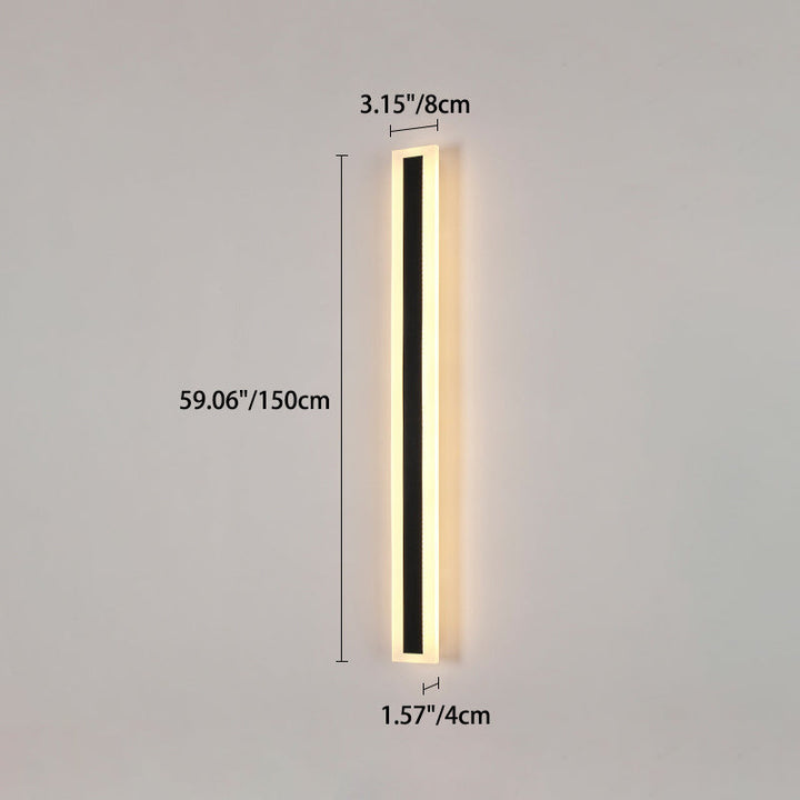 Modern Minimalist Long Rectangular Aluminum Acrylic LED Wall Sconce Lamp For Garden | Kalsten
