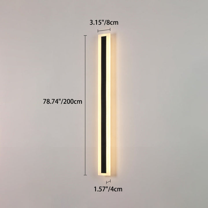 Modern Minimalist Long Rectangular Aluminum Acrylic LED Wall Sconce Lamp For Garden | Kalsten