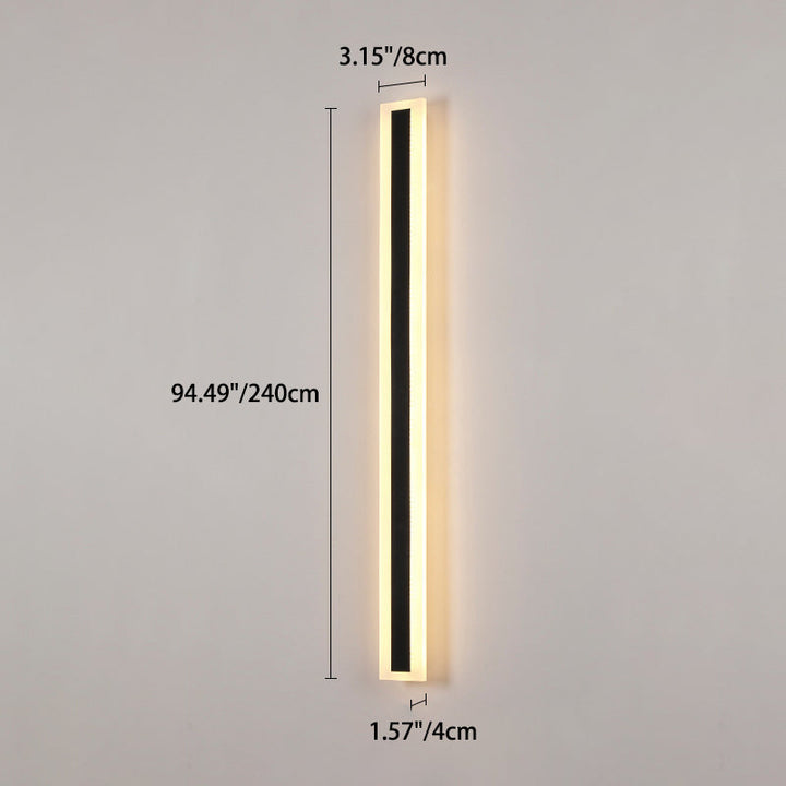 Modern Minimalist Long Rectangular Aluminum Acrylic LED Wall Sconce Lamp For Garden | Kalsten