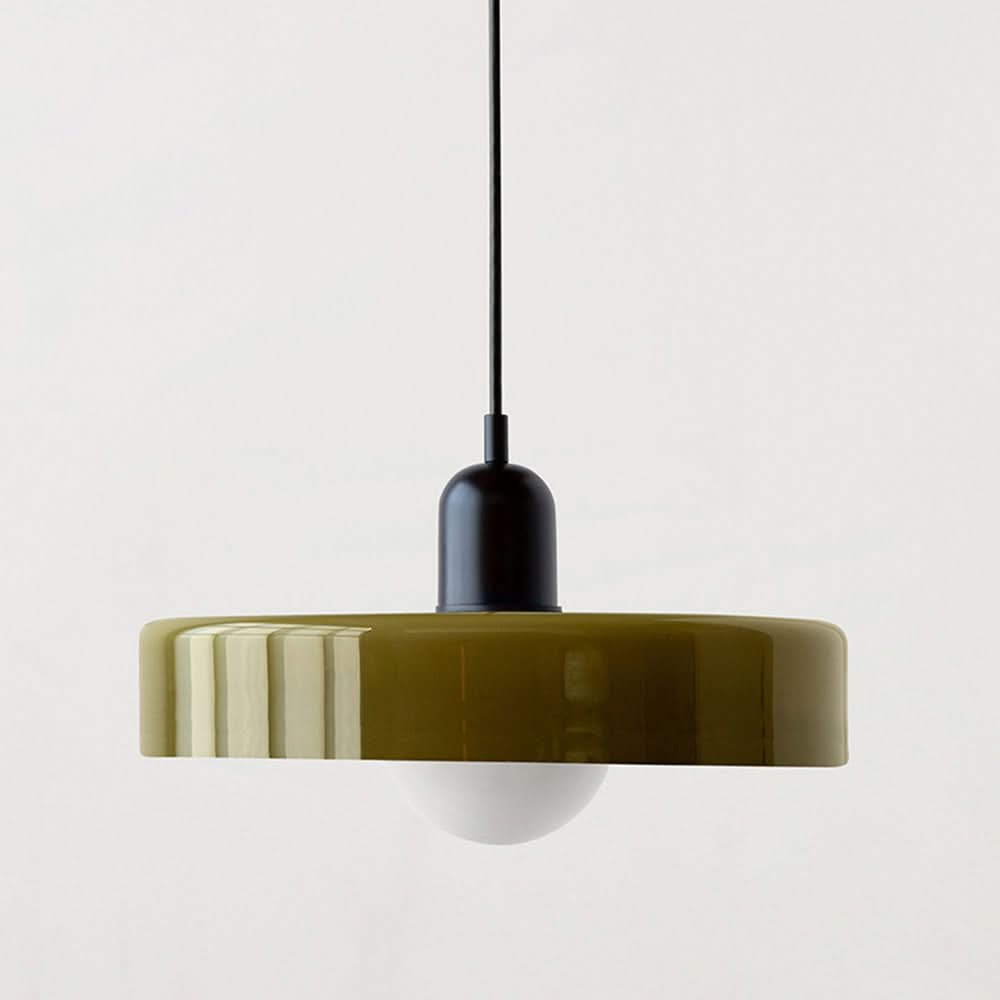 Bauhaus Coloured Glass Pendant Lamp