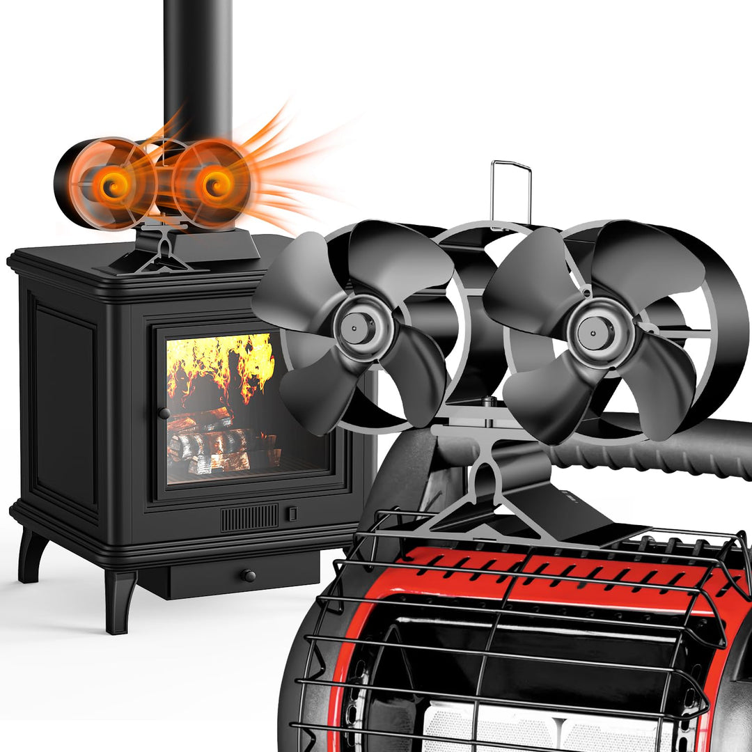 Kalsten | 4-Blade Stove and Fireplace Fan for Wood/Fireplace