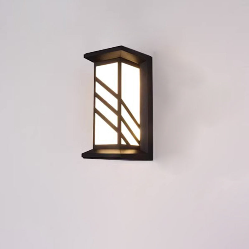 Modern Industrial Cuboid Aluminum Acrylic LED Waterproof Outdoor Wall Sconce Lamp For Outdoor Patio | Kalsten