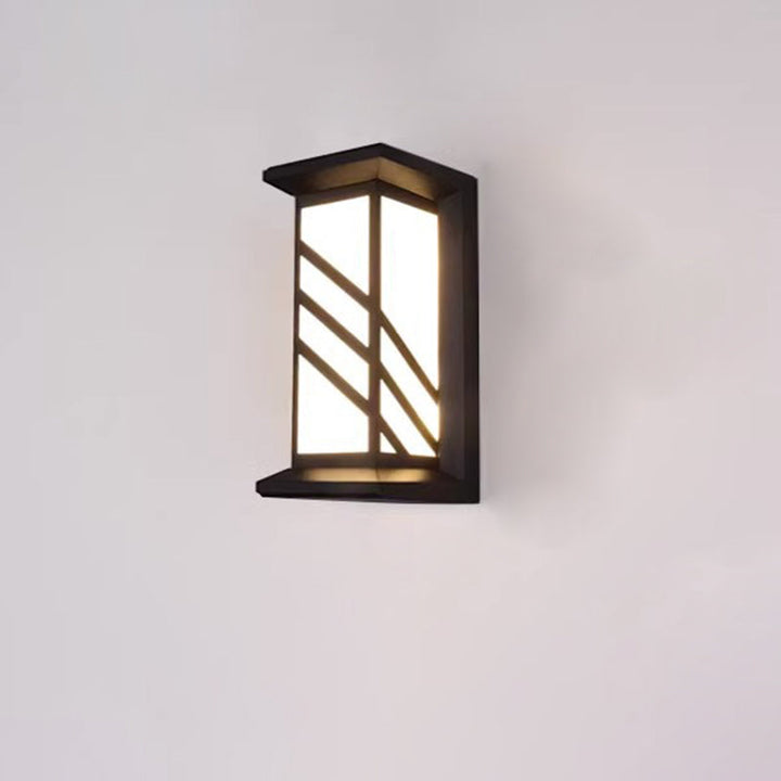 Modern Industrial Cuboid Aluminum Acrylic LED Waterproof Outdoor Wall Sconce Lamp For Outdoor Patio | Kalsten