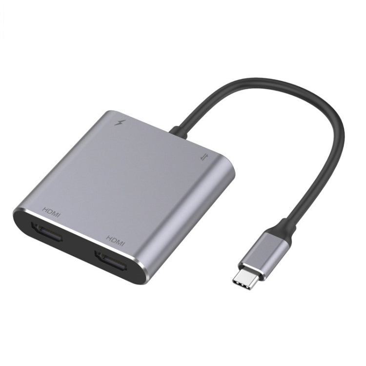 Kalsten | 4 in 1 Type-C to Dual HDMI + USB + Type-C HUB Adapter