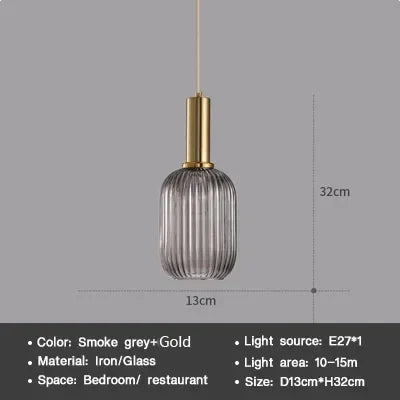 Modern Nordic Glass Pendant Light – Single Head LED Hanging Lamp for Dining Room, Bedroom, Cafe, and Study – White, Green, Cognac & More | Kalsten