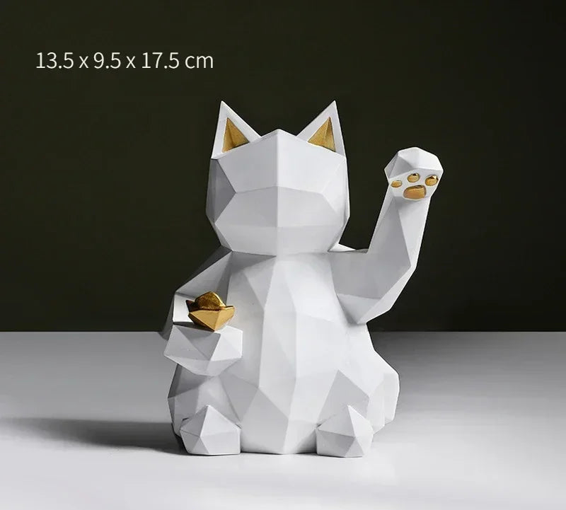 Frendorf | Nordic Minimalism Geometry Lucky Cat Statues